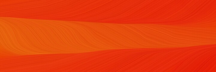 Poster - elegant moving cover with orange red, strong red and crimson colors. fluid curved flowing waves and curves