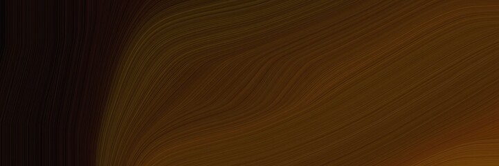 Poster - elegant colorful designed horizontal header with very dark green, black and chocolate colors. fluid curved flowing waves and curves