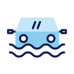 Sticker - flood insurance line and fill style icon