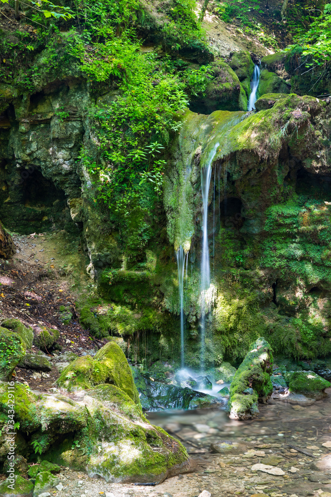 Hajsky waterfall, Slovak Paradise, Slovakia - obrazy, fototapety, plakaty 