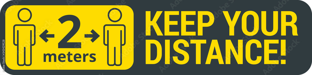 COVID-19 safety measure Keep safe social distance sign - obrazy, fototapety, plakaty 