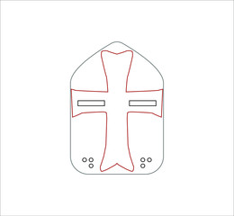 Wall Mural - Templar knight helmet. Illustration for web and mobile design.