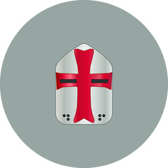 Wall Mural - Templar knight helmet. Illustration for web and mobile design.