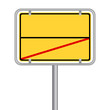 © PicItUp - Yellow german street sign with red line and free space.
