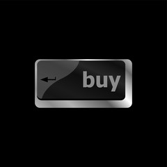 Poster - computer keyboard buy now icon - business concept
