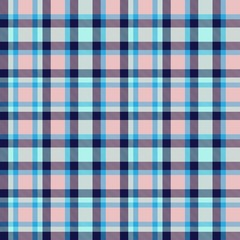 Pink and Navy Plaid Tartan Checkered Seamless Pattern