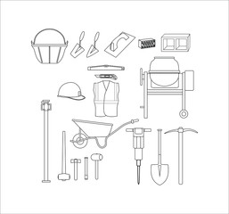 construction mason tool kit. illustration for web and mobile design.