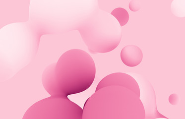 Aufkleber - Abstract 3d art background. Holographic pastel floating liquid blobs, soap bubbles, metaballs.