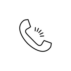 Poster - call icon. line style icon. black vector symbol of telephone receiver