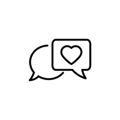 Aufkleber - Message Icon. Mobile phone  chat sign, line style love symbol