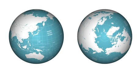 Wall Mural - earth globes rotating around its axis