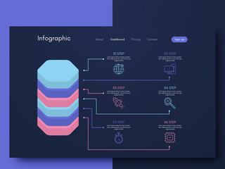 Vector graphic infographics. Template for creating mobile applications, workflow layout, diagram, banner, web design, business infographic reports