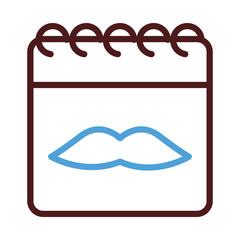 Poster - calendar with dad mustache hipster line style icon