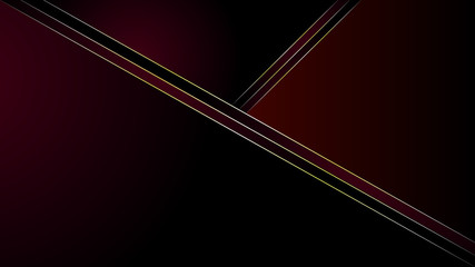 Aufkleber - Abstract modern polygonal shapes line gold on dark red gradient background