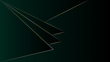 Poster - Abstract modern polygonal shapes line gold on green gradient background