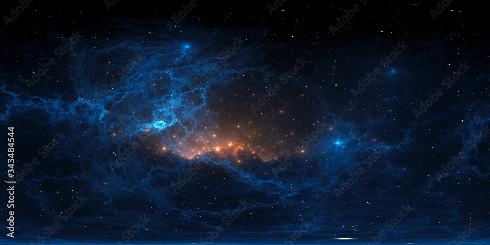 360 degree stellar system and nebula. Panorama, environment 360° HDRI ...