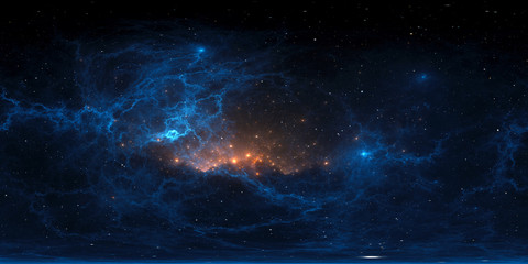 360 degree stellar system and nebula. panorama, environment 360° hdri map (15000x7500). equirectangu