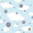 © losw100 - Seamless Background with Covid 19 on Blue Sky