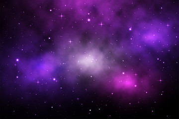 Wall Mural - Space galaxy background with shining stars and nebula, Vector cosmos with colorful milky way, Galaxy at starry night, Vector illustration