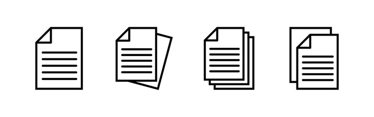 Wall Mural - document icons set. paper icon. file icon