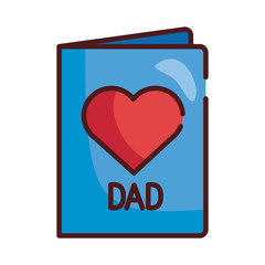 Poster - card with dad mustache and heart line and fill style icon