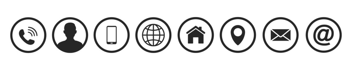 Wall Mural - contact us icons. web icon set. vector illustration.