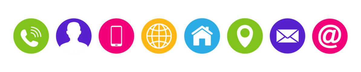 Wall Mural - contact us icons. web icon set. vector illustration.