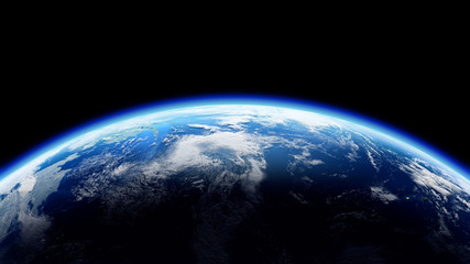 the earth space planet 3d illustration background. city lights on planet. elements from nasa