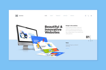 website template design. modern vector illustration concept of web page design for website and mobil