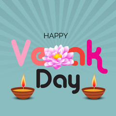 Poster - Vector illustration of a background or poster for celebrate Happy Vesak day or Buddha Purnima.