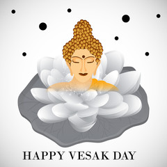 Poster - Vector illustration of a background or poster for celebrate Happy Vesak day or Buddha Purnima.