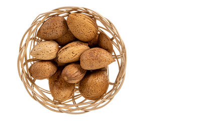 almonds on a white background