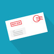 past due bill envelope icon - vector illustration