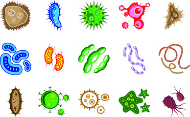 Viruses, bacteria, and microorganism shape.