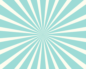 Wall Mural - Blue Sunburst Pattern Background. Rays. Radial. Abstract. Retro. Vintage. Illustration