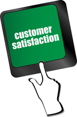Poster - customer satisfaction key word on computer keyboard