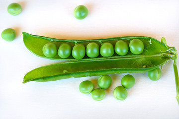 Green Peas fresh vegetable isolated on white background