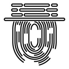 Poster - fingerprint scan icon. outline fingerprint scan vector icon for web design isolated on white backgro