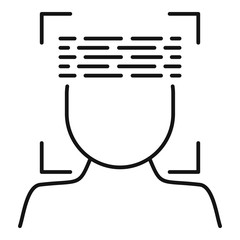 Poster - face scanning icon. outline face scanning vector icon for web design isolated on white background