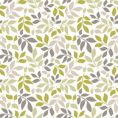 Seamless background doodle Hand drawn  nature style.  Vector illustration.  Summer ornament. Vintage Pattern. Geometric ornament. Elements of leaves and tree branch. 