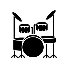 Wall Mural - Drum kit black glyph icon