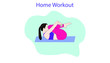 Girl doing workout at home. exercise, yoga, fitness, healthy lifestyle, sports, Vector 