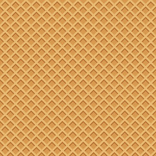 Waffle Seamless Pattern In Yellow Brown Colors.