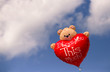 Teddy bear balloon on the sky