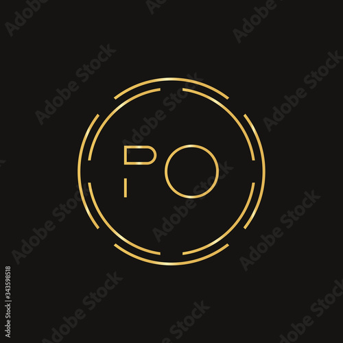 Cuadros en Lienzo Initial Letter PO Logo Design Vector Template