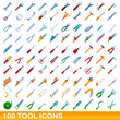 © nsit0108 - 100 tool icons set. Cartoon illustration of 100 tool icons vector set isolated on white background