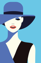 beautiful woman fashionable with hat