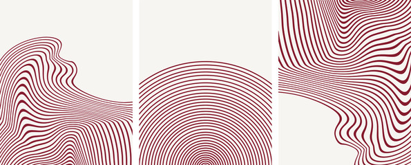 abstract minimalist art with organic shapes vector set