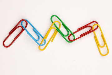 Wavy link of paper clips.