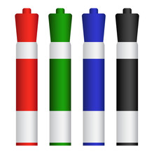 Set Of Dry Erase Markers In Color